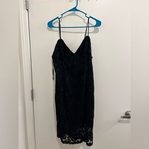 NWOT Bardot Black Lace Zip Up Midi Dress